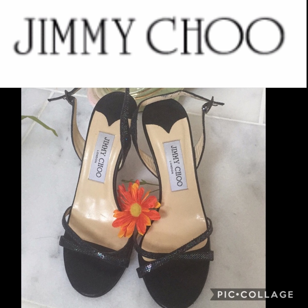 🔥JIMMY CHOO black leather heels